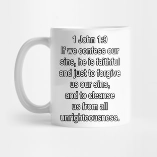 1 John 1:9  King James Version (KJV) Bible Verse Typography Mug